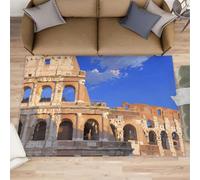 HYGIUID Golden Colosseum Area Rugs for Living Room - 160 x 200 cm Ancient Arena Floor Carpet, Historic Roman Icon Bedroom Carpets Soft Non-slip for Nursery Office Indoor Decor