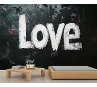 HYGIUID Graffiti Mural Love Letters Wallpaper Street Art Wall Mural Panoramic Office Reception Studio Backdrop Custom Photo Wallpaper (Non-self-Adhesive)