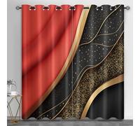 HYGIUID Modern European Window Curtains, Luxury Art Thermal Drapes Splicing Geometry Grommet Curtains for Office Conference Room, 55.1" x 63", 2 Panels