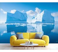 HYGIUID Polar Iceberg Mural Arctic Landscape Wallpaper Sky Wall Mural Giant 3D Wallpaper Commercial Scale Coffee Shop Lounge Gallery (Non-self-Adhesive)