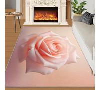 HYGIUID Romantic Rose Rugs Living Room Large - 160 x 230 cm Elegant Floral Area Rugs for Bedroom, Pastel Flowers Floor Mat Non Shedding for Nursery Office Childrens Playroom