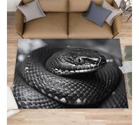 HYGIUID Snake Kitchen Runner - 80 x 150 cm Nature Reptile Animal Door Runner, Black-Snake Bedroom Rugs Non Slip Anti Fatigue for Hall Entrance Hallway Corridor