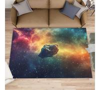 HYGIUID Space Meteorites Rugs Living Room - 120 x 170 cm Universe Bedside Rug for Bedrooms, Mysterious Galaxy Office Floor Rugs Non Slip Washable for Kitchen Girls Kids Room