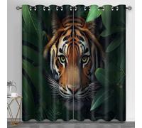 HYGIUID Tigers Curtains for Bedroom, Jungle Tigers Light Filtering Curtains Wild Animals Kitchen Window Curtain for Beauty Salon Spa Library, 46.1" x 90.2", 2 Panels