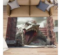 HYGIUID Urban Beast Area Rugs for Living Room - 160 x 200 cm City Disaster Floor Carpet, Dinosaur Monster Bedroom Carpets Soft Non-slip for Nursery Office Indoor Decor