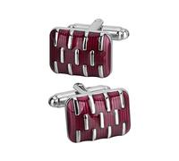 HYgloF Cufflinks Square Red Enamel Cufflinks, Metal Buttons, Business Wedding Shirt Cufflinks gemelli Camicia Uomo
