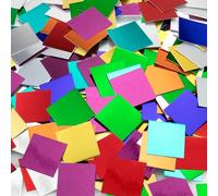 Hygloss 1,000 Pcs Small Shiny Cardstock Squares - 1 Inch Metallic Foil Board Squares - Great for Mosaic Crafts, Arts & Crafts, DIY Projects, Classroom Activities & Much More - Assorted Metallic
