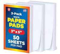 Hygloss 3 x 5-Inch Note Paper Pads - Memo Pads - 3-Pack x 50 Sheets in Each - 150 White Note Papers - Perfect for Office & School Supplies - Non-Sticky
