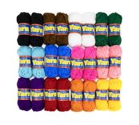 Hygloss Assorted Acrylic Yarn Set - 24 Mini Colorful Skeins - Crochet Yarn for Crocheting & Knitting - 100% Acrylic Yarn - Soft, Smooth Yarn - 2x 12-Packs (24 Skeins) 24 Yard Per Skein - Total 576 Yds