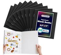 Hygloss Blank Books 8.5 x 11 Inches - 20 Pack - Black Color Paperback for Drawing & Writing - Empty Books for Journaling, Sketching or Arts & Craft