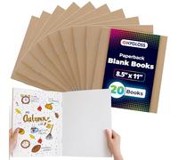 Hygloss Blank Books 8.5 x 11 Inches - 20 Pack - Kraft Color Paperback for Drawing & Writing - Empty Books for Journaling, Sketching or Arts & Craft