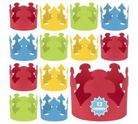Hygloss Bright Colors Paper Crowns 12 Pack - Paper Crowns for Kids to Decorate - Craft Activity - Blank Crown for Adults - Perfect for Parties, Celebrations - DIY Crown Crafts