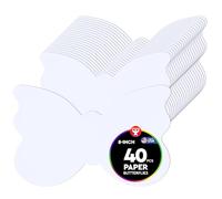 Hygloss Butterfly Shape Paper Cut-Outs for Arts & Crafts-Many Creative Uses-Classroom Activities-8x5 Inches, White 40 Piece