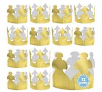 Hygloss Gold Paper Crowns 12 Pack - Paper Crowns for Kids to Decorate - Craft Activity - Blank Crown for Adults - Perfect for Parties, Celebrations - DIY Crown Crafts
