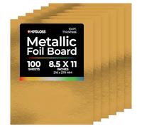 Hygloss Metallic Foil Board Sheets for Arts & Crafts, Classroom Activities & Artists-8.5 x 11 Inches-Gold-100, Gold, 100 Count