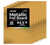 Hygloss Metallic Foil Board Sheets-Gold-25 Sheets-for Arts & Crafts, Classroom Activities & Artists, Paper, Gold, 8.5 x 11