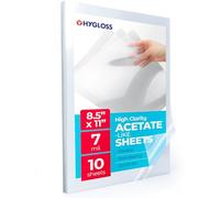 Hygloss Products Acetate Sheets for Crafts, Clear Overhead Projector Film, for Arts and Craft Projects and Classrooms, Stencil Making Sheets, Not for Printers, 8.5” x 11”, 10 Pack