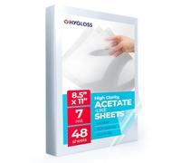 Hygloss Products Acetate Sheets for Crafts, Clear Overhead Projector Sheets Acetate-Like, for Arts and Craft Projects and Classrooms, Not for Printers, 8.5” x 11”, 48 Pack