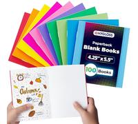 Hygloss Products Blank Books for Drawing and Writing, Assorted Colors, Pocket Size: 4.25 x 5.5 Inches, 100 Pack