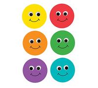 Hygloss Products Happy Multi-Color Smiley Face Classroom Accents - Creative Teaching Resources - 6 Inches, 30 Pack, card stock, 6 "