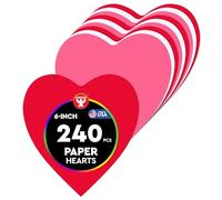 Hygloss Products Heart Shape Paper Cut-Outs for Arts and Crafts-Many Creative Uses-Valentine’s Day Activities- Red, Pink and White- 6 Inches-Jumbo Pack-240 Pcs