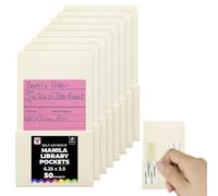 Hygloss Products Manila Library Pockets - Self-Adhesive Pocket Envelopes Made in the USA - 6.25 x 3.5 Inches, 50 Pack