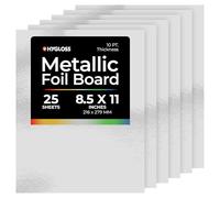 Hygloss Products Metallic Foil Board-8.5 x 11-Inch-Silver-25 Count for Arts & Crafts, Classroom Activities & Artists, Paper, Silver
