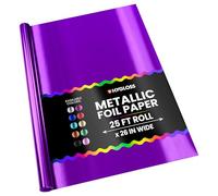 Hygloss Products Metallic Foil Paper Gift Wrap Roll Purple 26-Inch x 25-Feet - 54 Sq. ft. Total