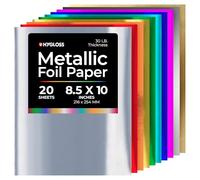 Hygloss Products Metallic Foil Paper - Great for Arts & Crafts, Classroom Activities & Artists - 8.5" x 10" - 2 Each of 10 colors (Colors may vary) - 20 Sheets