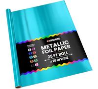 Hygloss Shiny Metallic Foil Paper Roll - 26" x 25 ft (54 Sq. Ft Total) - Light Blue Wrapping Paper for Arts, Crafts Products