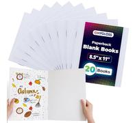 Hygloss White Paperback Blank Books - Write, Draw, Sketch, Journal, Photo Album, Scrapbook - 8.5" x 11", Pack of 20