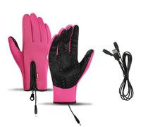 HygoSport Rechargeable Heated Electric Touchscreen Gloves,HygoSport Ultimate Touchscreen Thermal Winter Gloves,Unisex Thermal Gloves,Windproof Waterproof (M,Rose Red)