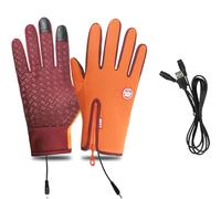 HygoSport Rechargeable Heated Electric Touchscreen Gloves,HygoSport Ultimate Touchscreen Thermal Winter Gloves,Unisex Thermal Gloves,Windproof Waterproof (M,Orange)