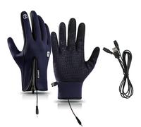 HygoSport Rechargeable Heated Electric Touchscreen Gloves,HygoSport Ultimate Touchscreen Thermal Winter Gloves,Unisex Thermal Gloves,Windproof Waterproof (L,Blue)