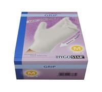HYGOSTAR GANTS EN Latex "Grip", M, Blanc 7-8 / M