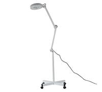 HYGRAD® 5X Magnifier Vertical Clip Floor Stand Lamp Glass Adjustable Rolling Diopter Salon SPA Beauty Makeup Skincare Nail Tattoo Light Magnifying Tool (White)