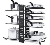 HYGRAD® 8 Tier Adjustable Cabinet Organiser Pots & Pans Dishes Organiser Stand For Neat And Tidy Cupboard Organising