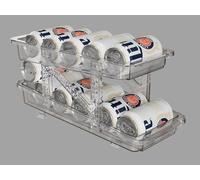 HYGRAD® Automatic Soda Can Dispenser Fridge Soda Drink Can Organiser Adjustable to Fit 10-12 Cans Easy Storage
