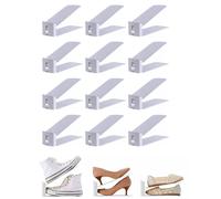 Hygrad Built to Survive 12 Adjustable Shoe Slots Organiser Shoe Stacking Shoe Racks in White Hygrad Built to Survive White