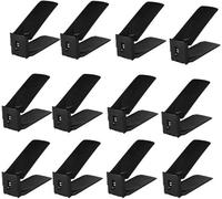 Hygrad Built to Survive 12X Adjustable Shoe Slots Organizer Space Saver Rack Holder For Wardrobes, Tidy Stackers For Shoes, Non-Slip, Pp Material
