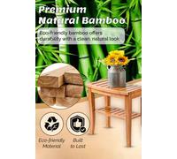 Hygrad Built to Survive 2 Tier Slatted Premium Natural Bamboo Wood Bathroom Stool Bench Shower Seat Shoe Rack Shelf Organizer