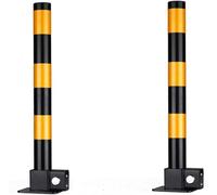 Hygrad Built to Survive 2 X Steel Retractable Folding Car Security Parking Driveway Vehicle Post Bollards Includes Locks & Bolts - Anti Theft Hygrad Built to Survive Black
