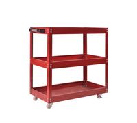 Hygrad Built to Survive 3 Tier Heavy Duty Workshop Garage Mechanic Utility Trolley Service Tool Cart - Red