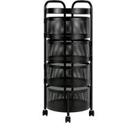 Hygrad Built to Survive 4 Tier Round Multi Layer Rotating Storage Cart Detachable Kitchen Bathroom Trolley Shelf Vegetable Fruit Storage Basket