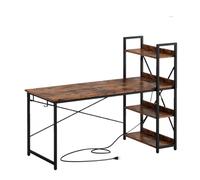 Hygrad Built to Survive 4 Tier Wooden Shelves Study Writing Table Desk Work Station in Brown Hygrad Built to Survive Brown