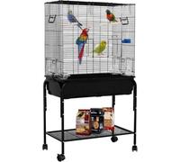 Hygrad Built to Survive 42" Single Center Divider Nest Box Bird Rolling Stand Cage Divided Breeder Parakeet Bird Cage For Canary Cockatiel Parrot Lovebird