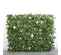 Hygrad Built to Survive Artificial Hedge Flower Garden Trellis Screen Expandable 1X2M Privacy Panel With Willow Frame & Uv Protection For Outdoor Use