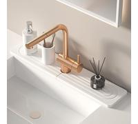 Hygrad Built to Survive Faucet Splash Guard Mat 2-Piece Fast Drying Diatomite Sink Drip Pad Non Slip