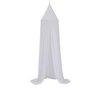 HYGRAD BUILT TO SURVIVE Kids Bed Canopy Round Dome 240cm Canopy for Princess Girls Mosquito Net for Children's Bedroom Nursery Room Decoration Baby Crib (White With Silver Stars)