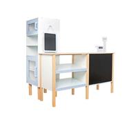 Hygrad Built to Survive Kids Wooden Grocery Store Supermarket Cashier Pretend Play Toy in White Hygrad Built to Survive White